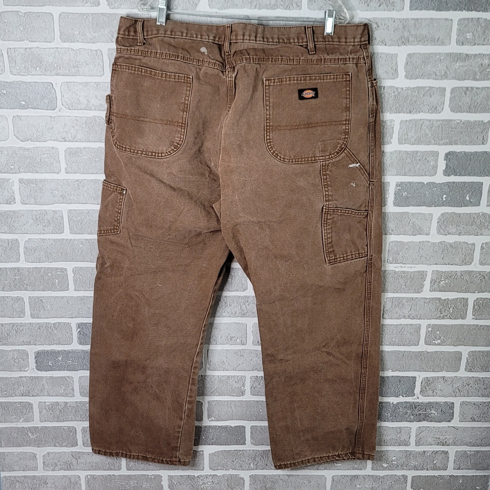 Dickies Brown Canvas Work Pants  Painters Fashion Work Wear Men's Size 42 x 30 - Picture 8 of 16